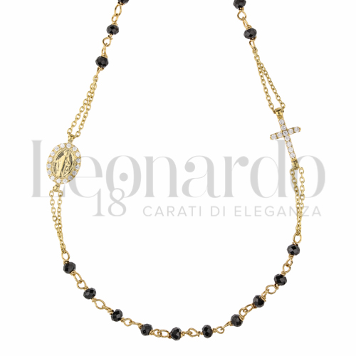 3 mm Diametro sfere con Spinelli + Zirconi bianchi in Oro Giallo da 5,8gr.