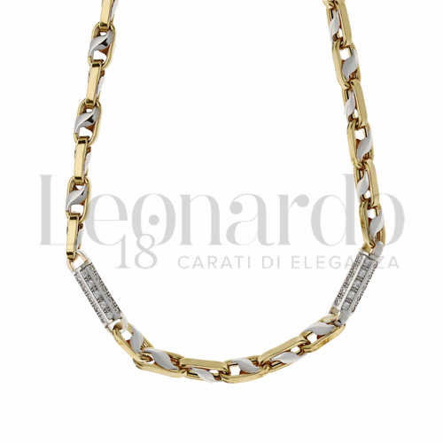 2° Misura con Zircone bianco in Oro Giallo e Oro Bianco da 61,7gr.