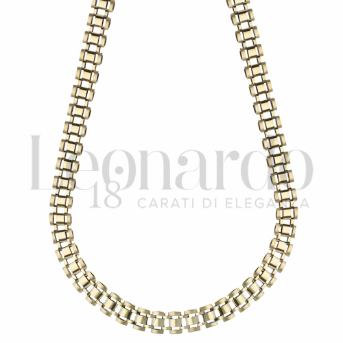 Collane Collana Modello Cinturino - Double Face da Uomo in Oro 18 Carati Lunghezza: 50 cm Larghezza o misura: 8 mm Finitura: Lucida e satinata 28g
