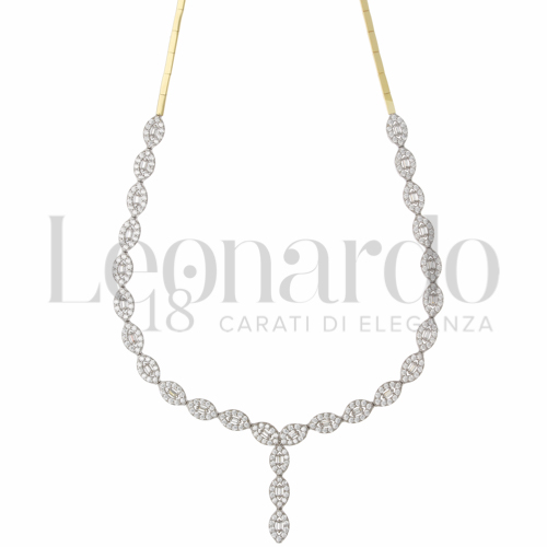 45 cm con Zircone bianco in Oro Giallo e Oro Bianco da 10,9gr.