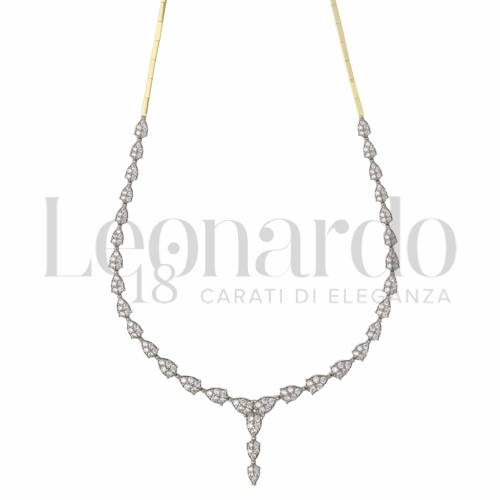 45 cm con Zircone bianco in Oro Giallo e Oro Bianco da 10,7gr.