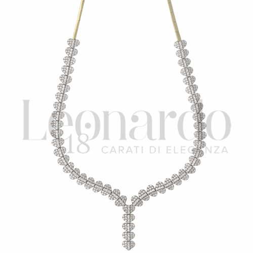 45 cm con Zircone bianco in Oro Giallo e Oro Bianco da 14,9gr.