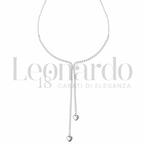 45 cm con estensione a 48 cm con Zircone bianco in Oro Bianco da 5,5gr.