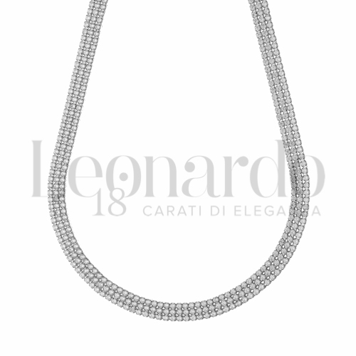 45 cm con Zircone bianco in Oro Bianco da 16gr.