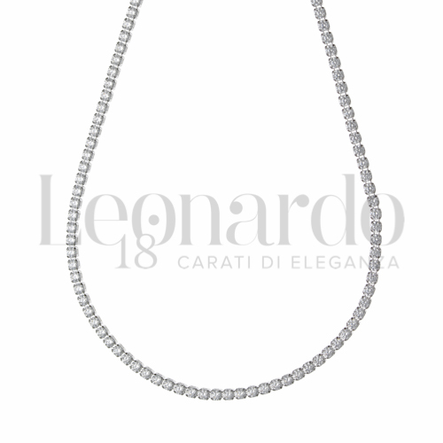 45 cm con Zircone bianco in Oro Bianco da 8gr.