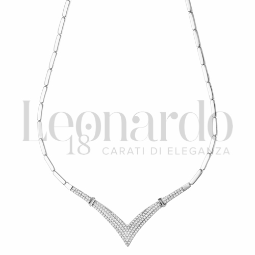 45 cm con Zircone bianco in Oro Bianco da 12,5gr.