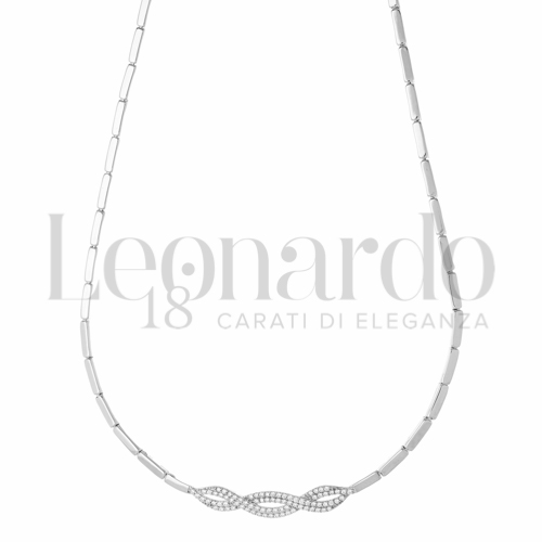 45 cm con Zircone bianco in Oro Bianco da 10gr.