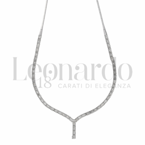 45 cm con Zircone bianco in Oro Bianco da 9,6gr.