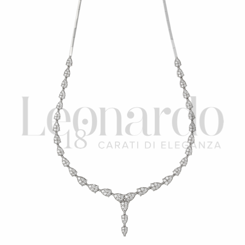 45 cm con Zircone bianco in Oro Bianco da 10,8gr.
