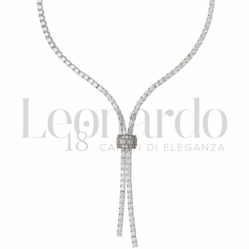 45 cm con Zircone bianco in Oro Bianco da 15,3gr.