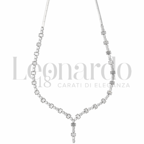 45 cm con Zircone bianco in Oro Bianco da 12,8gr.