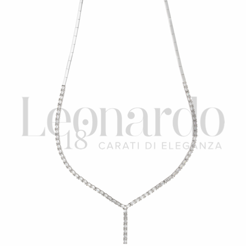 45 cm con Zircone bianco in Oro Bianco da 9,7gr.