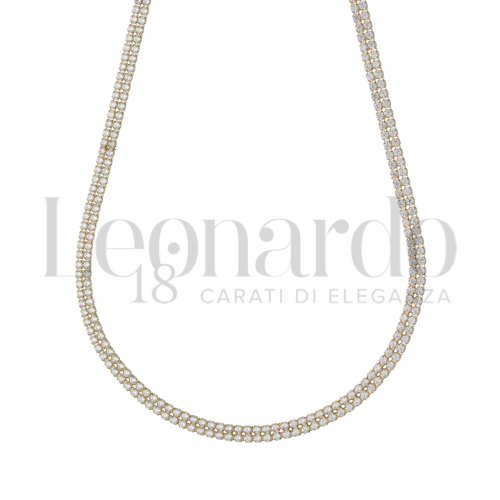 45 cm con Zircone bianco in Oro Giallo da 10,7gr.
