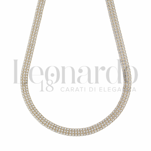 45 cm con Zircone bianco in Oro Giallo da 15,7gr.