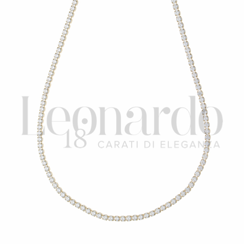 Collane Collana Tennis Modello Stampato da Donna in Oro 18 Carati Pietra o modello: 1,75 mm Lunghezza: 40 cm Chiusura: Moschettone 5,2g