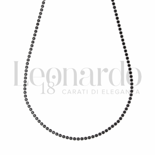 45 cm con Zirconi neri in Oro Bianco da 5,8gr.