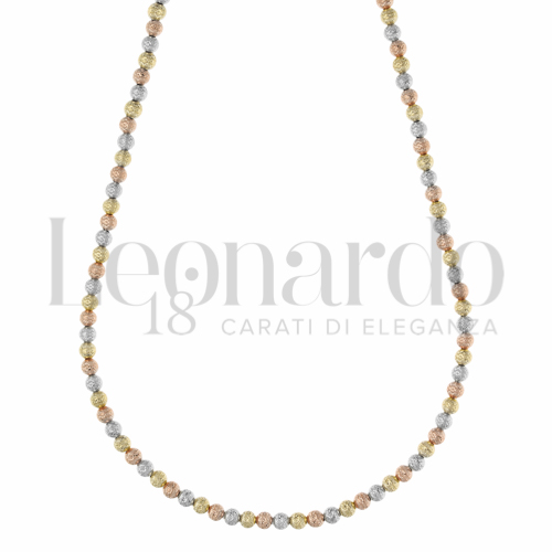 45 cm con estensione a 48 cm in Oro Giallo, Oro Bianco e Oro Rosa da 5,1gr.