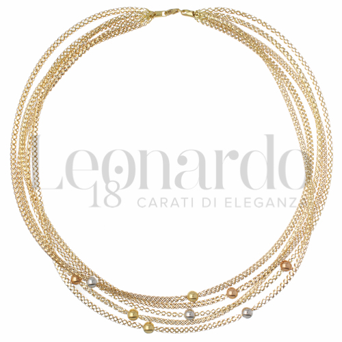 Moschettone a Pera in Oro Giallo, Oro Bianco e Oro Rosa da 8,8gr.