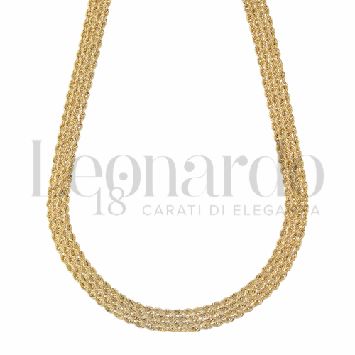 45 cm con Zircone bianco in Oro Giallo da 15,3gr.