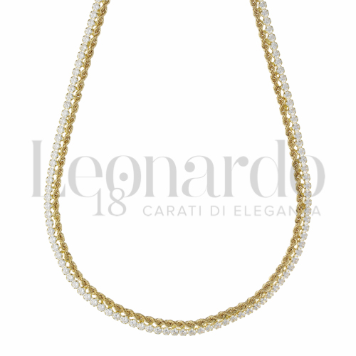 45 cm con Zircone bianco in Oro Giallo da 12,1gr.