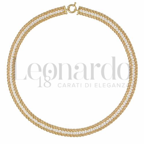 45 cm con Zircone bianco in Oro Giallo da 22,5gr.