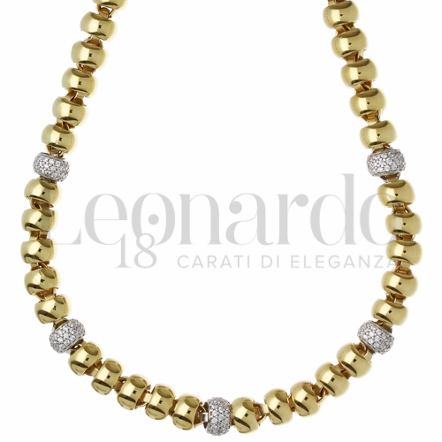 50 cm con Zircone bianco in Oro Giallo e Oro Bianco da 42,3gr.