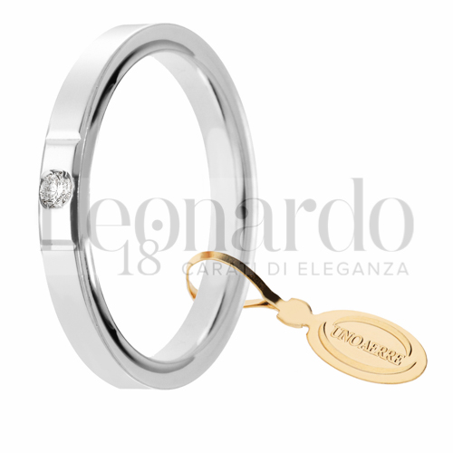 modello da 2,50 mm in Oro Bianco con Diamante