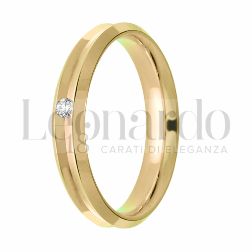 modello Classico in Oro Giallo con Diamante