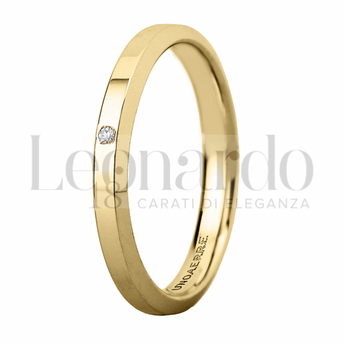 modello Slim in Oro Giallo con Diamante