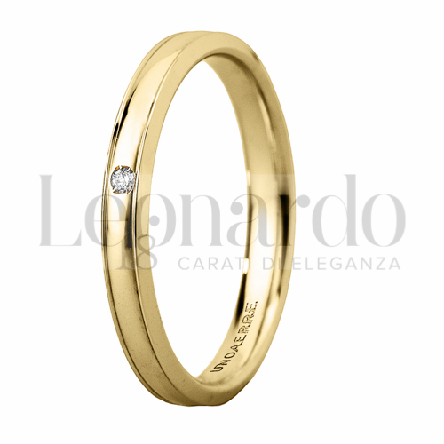 modello Slim in Oro Giallo con Diamante