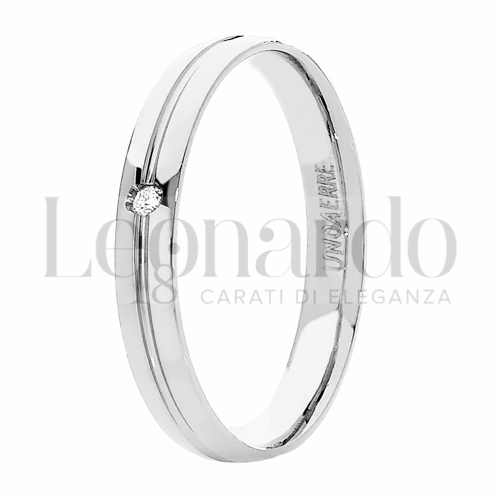 modello Classico in Oro Bianco con Diamante