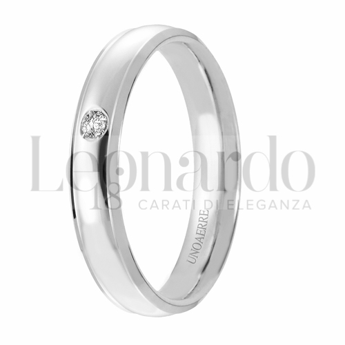 modello Classico in Oro Bianco con Diamante