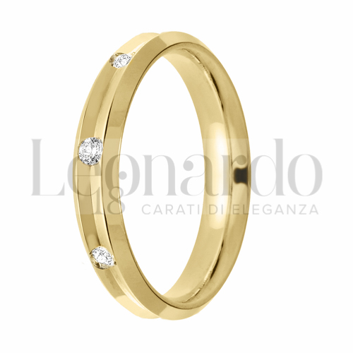 modello Classico in Oro Giallo con 8 Diamanti