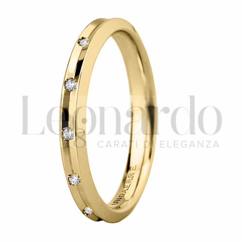 modello Slim in Oro Giallo con 8 Diamanti