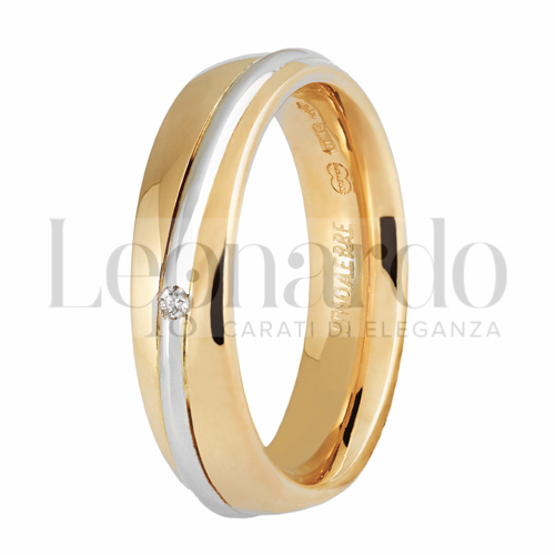 modello in Oro Giallo e Oro Bianco con Diamante