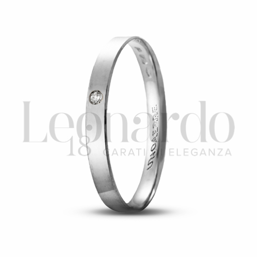 N° 32 Misura con Diamante in Oro Bianco da 2gr.