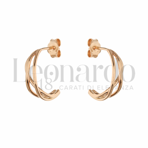 HESSAWELL Orecchini A Perno Intrecciati Donna – Oro E Argento Lucidato, Design Geometrico 2,8x1,5 Cm – Idea Regalo Compleanno