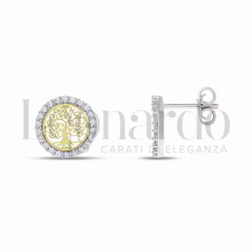 Misura o forma 1° Misura con Zircone bianco in Oro Giallo e Oro Bianco da 2,2gr.