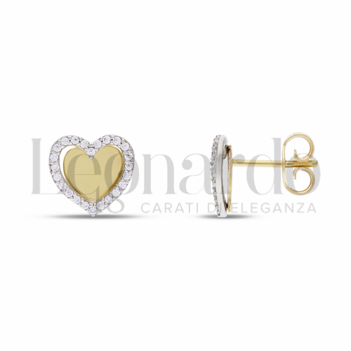 Misura o forma 1° Misura con Zircone bianco in Oro Giallo e Oro Bianco da 2gr.