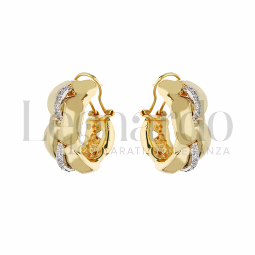 con Zircone bianco in Oro Giallo e Oro Bianco da 7,7gr.