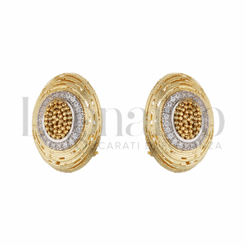 Misura o forma Ovale con Zircone bianco in Oro Giallo e Oro Bianco da 12,3gr.