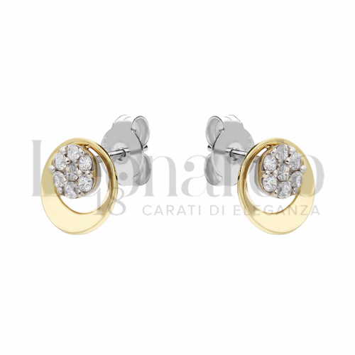 con Zircone bianco in Oro Giallo e Oro Bianco da 1,7gr.