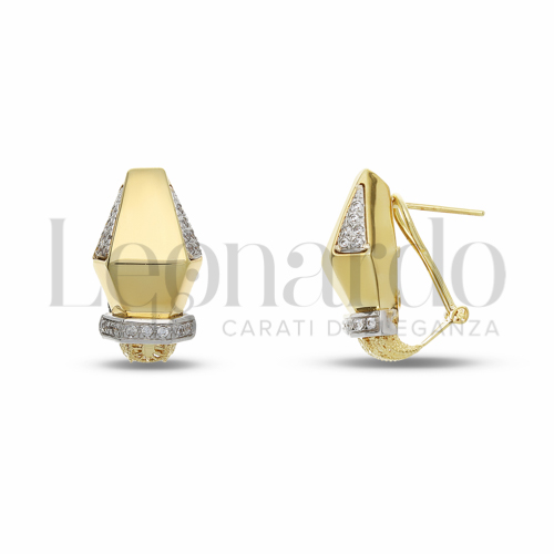 con Zircone bianco in Oro Giallo e Oro Bianco da 8,5gr.