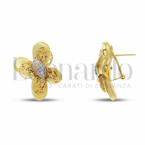 con Zircone bianco in Oro Giallo e Oro Bianco da 7,5gr.