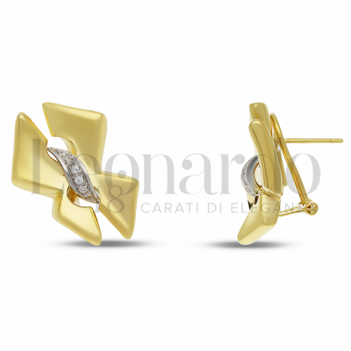 con Zircone bianco in Oro Giallo e Oro Bianco da 5,6gr.