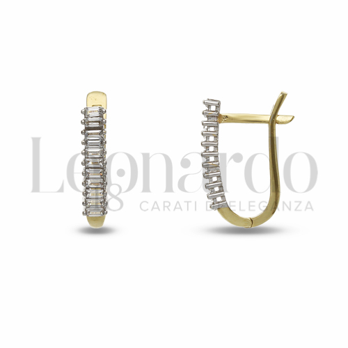 con Zircone bianco in Oro Giallo e Oro Bianco da 1,9gr.