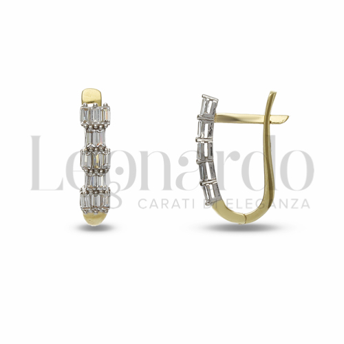 con Zircone bianco in Oro Giallo e Oro Bianco da 2,1gr.