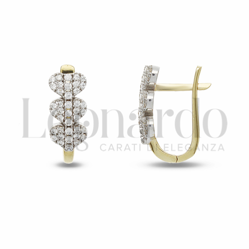 con Zircone bianco in Oro Giallo e Oro Bianco da 2,6gr.