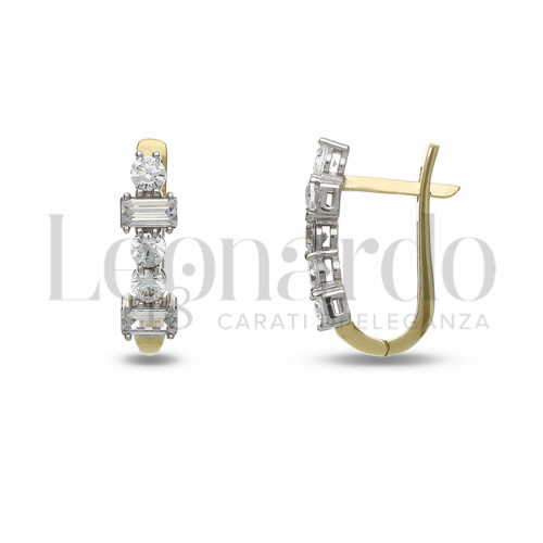 con Zircone bianco in Oro Giallo e Oro Bianco da 2,4gr.