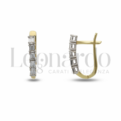 con Zircone bianco in Oro Giallo e Oro Bianco da 2gr.